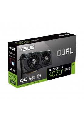 ASUS Відеокарта GeForce RTX 4070 Ti SUPER 16GB GDDR6X OC DUAL-RTX4070TIS-O16G