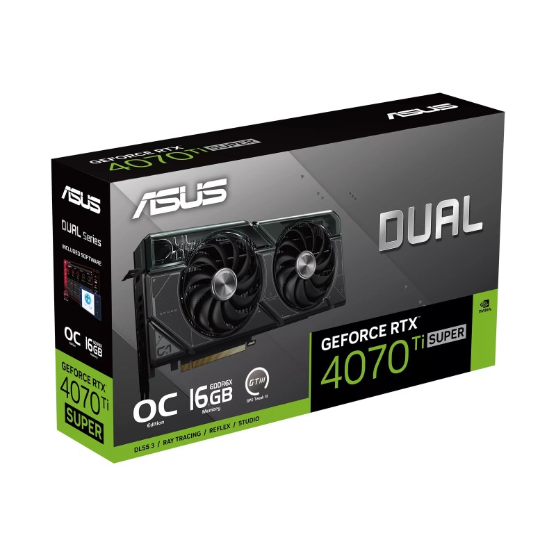 ASUS Відеокарта GeForce RTX 4070 Ti SUPER 16GB GDDR6X OC DUAL-RTX4070TIS-O16G