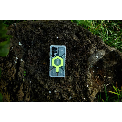 UAG Чохол+ремінець для Samsung Galaxy S25 Ultra, Pathfinder Clear with Magnet Bundle, Active Neon Lanyard