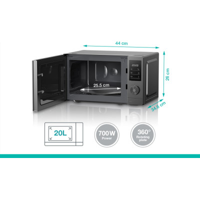 Gorenje Мікрохвильова піч Gorenje, 20л, електр. керув., 700Вт, дисплей, нерж Gorenje Мікрохвильова піч Gorenje, 20л, електр. керув., 700Вт, дисплей, нерж