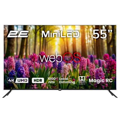 2E Телевізор 55" MiniLED 4K 60Hz Smart WebOS Black