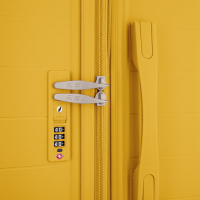 2E Валіза, Aero, поліпропілен, велика, 99/119 л, TSA, 4 колеса, EXP, янтарно-жовтий