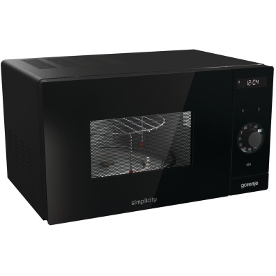 Gorenje Мікрохвильова піч Simplicity, 23л, міх. управл., 900Вт, гриль, дисплей, чорний