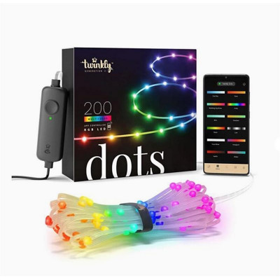 Twinkly Гірлянда Smart LED Twinkly Dots Lights RGB 200 IP44 10м прозорий кабель