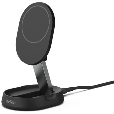 Belkin Зарядний пристрій бездротовий 15Вт Magnetic Stand Qi2, адаптер 20Вт USB-C, чорний