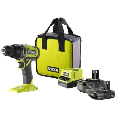 Ryobi Шурупокрут-дриль акумуляторний ONE+ RDD18-2C415S 18В 1х4А·год 1х1.5А·год ЗП 52Нм 450·1750об·хв 1.3кг сумка