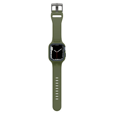 Spigen Чохол та ремінець 2в1 для Apple Watch 45mm Liquid Air Pro, Moss Green