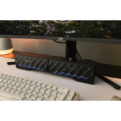 2E Акустична система PCS232 RGB, Soundbar, 2.0, USB, Black
