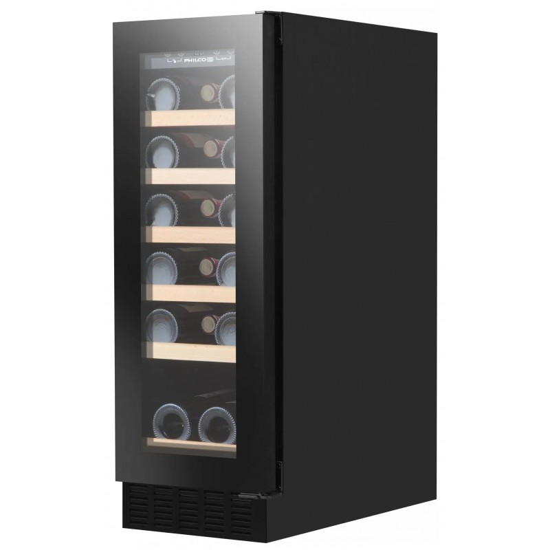 Philco Холодильник для вина, 81х30х57, холод.відд.-58л, зон - 1, пляш-19, диспл, підсвітка, чорний