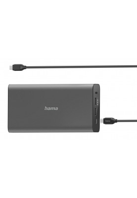 HAMA Портативний зарядний пристрій Power Bank Universal 26800 mAh PD 5-20V/60W Grey