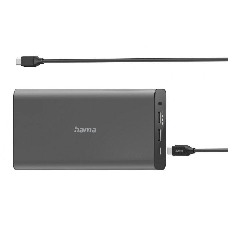 HAMA Портативний зарядний пристрій Power Bank Universal 26800 mAh PD 5-20V/60W Grey