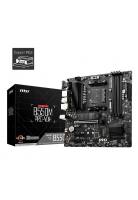 MSI Материнська плата B550M PRO-VDH sAM4 B550 4xDDR4 M.2 HDMI DP D-Sub mATX