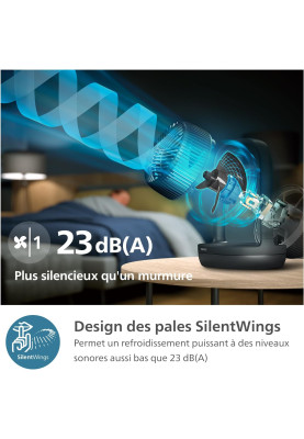 Philips Вентилятор Philips настільний Series 3000, 22см, 27Вт, таймер, поворот 180, чорний