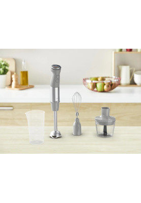 Tefal Блендер заглибний Quickchef+ 1000Вт, 3в1, чаша-800мл, чопер-500мл, турборежим, сріблясто-сірий