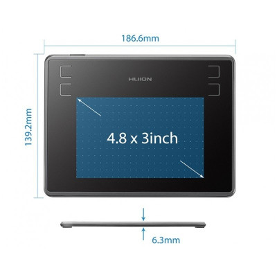 Huion Графічний планшет 4.8"x3" H430P, microUSB, чорний Huion Графічний планшет 4.8"x3" H430P, microUSB, чорний