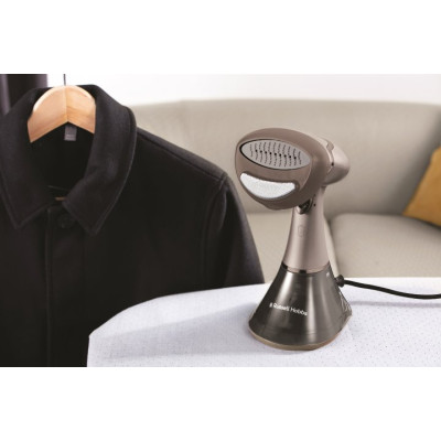 Russell Hobbs Відпарювач компактний Steam Genie Aroma, 1800Вт, 200мл, постійна пара - 32гр, керам. підошва, чорно-коричневий