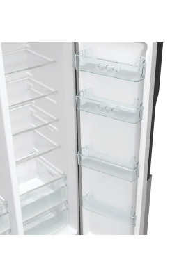 Gorenje Холодильник SBS, 179х70х92см, 2 двері, 376(190)л, А++, NF+, Інв., Зона св-ті, диспенсер, генератор льоду, Зовн. Диспл, нерж