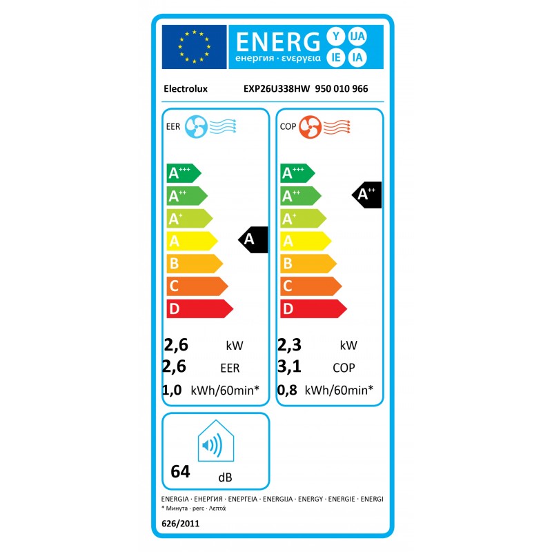 Electrolux Кондиціонер мобільний ChillFlex Pro EXP26U338HW, 25 м2, A/A++, R290