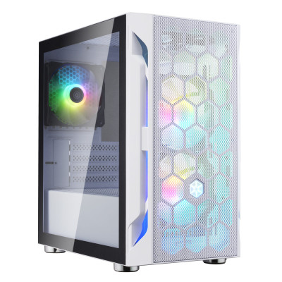 SilverStone Корпус FARA FAH1MW-PRO, без БЖ, 1xUSB3.0, 2xUSB2.0, 3x120mm ARGB fan, TG Side Panel, mATX, White