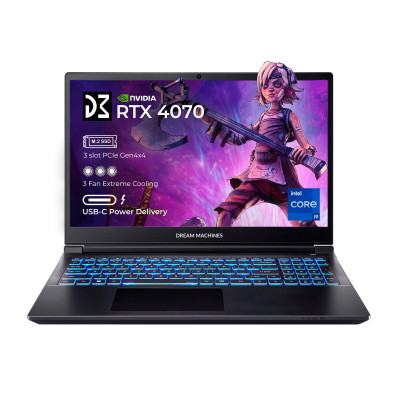 Dream Machines Ноутбук RG4070-16 16FHD+ IPS, Intel i9-14900HX, 32GB, F1TB, NVD4070-8, DOS, чорний