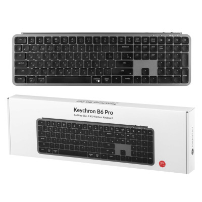 Keychron Клавіатура мембрана B6 Pro, USB/WL/BT, space gray