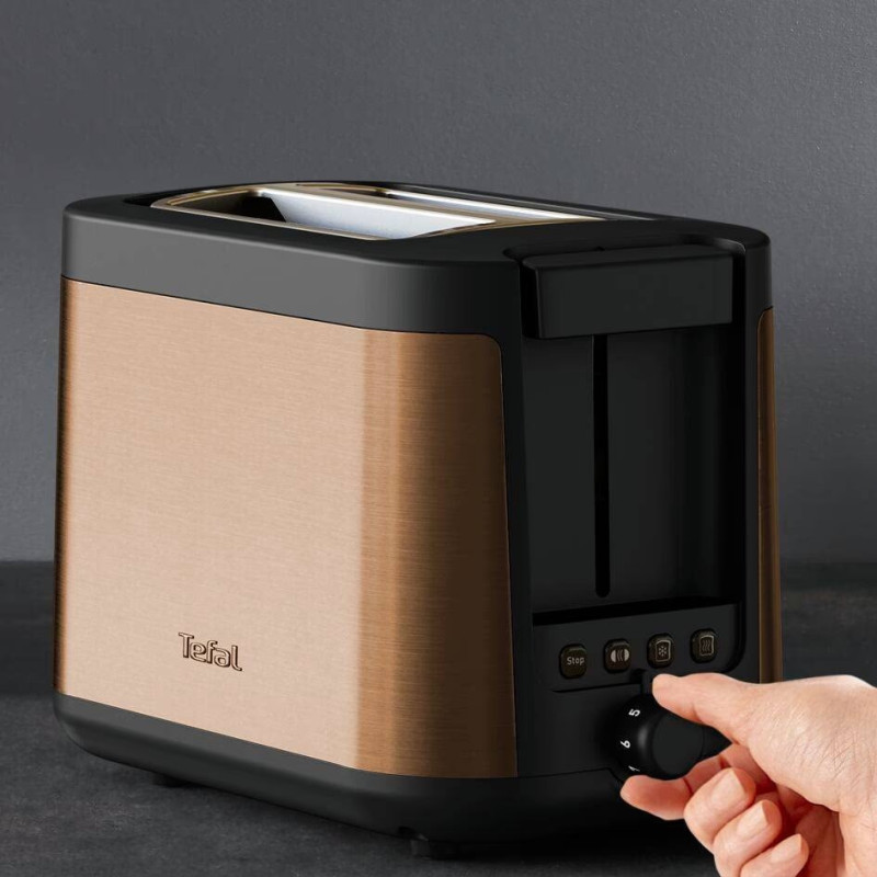 Tefal Тостер Tefal Coppertinto 850Вт, розморожування, метал, бронзовий