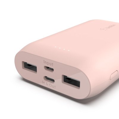 Belkin Портативний зарядний пристрій 10000mAh, 15W USB-C IN/OUT,MICROUSB IN,USB-A OUT rose gold