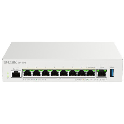 D-Link Мультисервісний Маршрутизатор DBR-600-P, 7x2.5GE LAN PoE, 1x2.5GE LAN/WAN PoE, 1x2.5GE WAN, 1xUSB 3.0, 120Вт