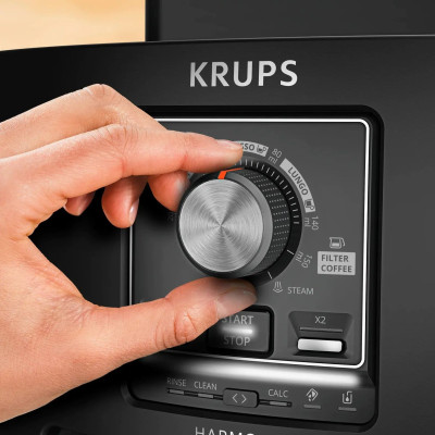 Krups Кавомашина Krups Harmony 1.7л, зерно, ручний капучинатор, мех. керування, авторецептів - 4, свій рецепт, чорний