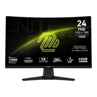 MSI Монітор MSI 23.6" MAG 242C HDMI, DP, Audio, IPS, 180Hz, 1ms, sRGB 115%, CURVED, AdaptiveSync