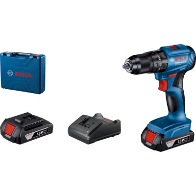 Bosch Акумуляторний ударний дриль-шуруповерт GSB 185-LI, 2 аккумулятори 2.0 Ah, ЗП GAL 18V-20, кейс