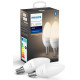 Philips Hue Лампа розумна E14, 5.5W(40Вт), 2700K, White, ZigBee, Bluetooth, димування, 2шт