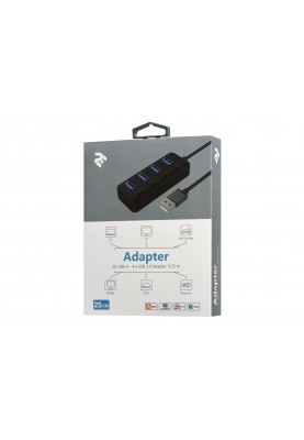 2E USB-A to 4*USB3.0, Hub with switch, 0.25 м