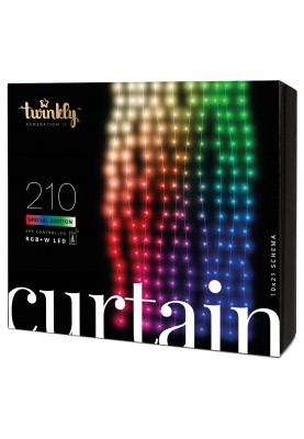 Twinkly Smart LED Гірлянда Twinkly Curtain RGBW 210, Gen II, IP44, 1.45м*2.1м, кабель прозорий