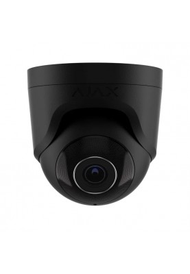Ajax IP-Камера дротова TurretCam, 5мп, 4мм, Poe, True WDR, IP 65, ІЧ 35м, аудіо, кут огляду 75°до 85°, купольна, чорна