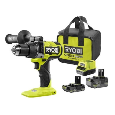 Ryobi Шурупокрут-дриль ударний акумуляторний ONE+ HP RPD18X-242S 18В 1х2А·год 1х4А·год ЗП 95Нм 500·2100об·хв 1.3кг сумка
