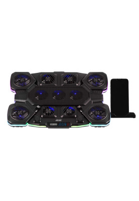2E Gaming Підставка для ноутбука CPG-011, до 17.3", 1xUSB-A, 1xUSB-C, LCD, RGB, чорний