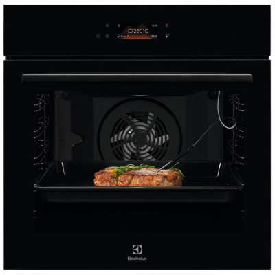 Electrolux Духовий шафа електричний, 72л, A+, дисплей, конвекція, піроліз, телескопічні напрямні, чорний