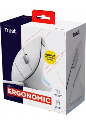 Trust Миша Verto Ergonomic, USB-A, Білий