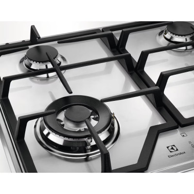 Electrolux Варильна поверхня газова, 60см, чугун, нерж