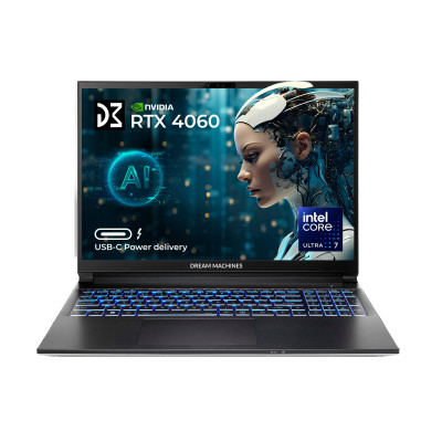 Dream Machines Ноутбук RG4060-16 16FHD+ IPS, Intel Ultra 7-155H, 32GB, F1TB, NVD4060-8, DOS, чорний