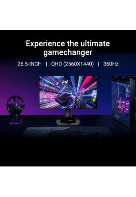 ASUS Монітор 26.5" ROG Strix XG27ACDNG 2xHDMI, DP, USB-C, 3xUSB, OLED, 2560x1440, 360Hz, 0.03ms, DCI-P3 99%, AdaptiveSync, Pivot, HDR400