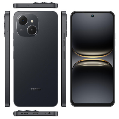 TECNO Смартфон Spark 40C (KM4k) 6.67" 4/128ГБ, 2SIM, 6000мА • рік, Ink Black