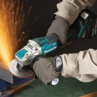 Makita Шліфмашина кутова DGA521ZX1 аккумуляторная, 125мм, 18В X-LOCK, 2.3-2.7 кг, SOLO