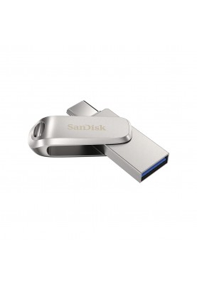 SanDisk Накопичувач 64GB USB 3.1 Type-A + Type-C Dual Drive Luxe Срібний