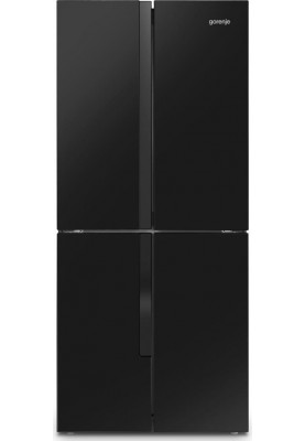 Gorenje Холодильник SBS, 182х64х80см, 4 двері, 265(129)л, А+, NoFrost+, Інвертор , Зона св-ті, Внутр. Диспл, Чорний