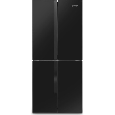 Gorenje Холодильник SBS, 182х64х80см, 4 двері, 265(129)л, А+, NoFrost+, Інвертор , Зона св-ті, Внутр. Диспл, Чорний