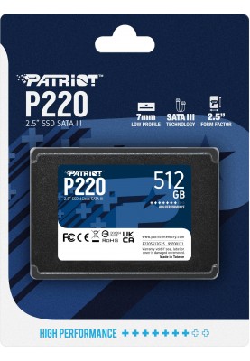 Patriot Накопичувач Patriot 2.5" 512GB SATA P220