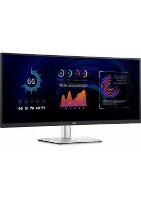 Dell Монітор 34" P3424WE HDMI, DP, USB-C, RJ-45, IPS, 3440x1440, 21:9, sRGB 99%, CURVED, HAS