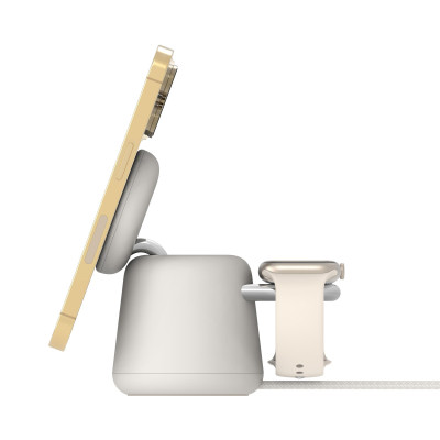 Belkin Зарядне бездротовий пристрій 2в1 MagSafe iPhone/Watch/AirPods, Sand Mass